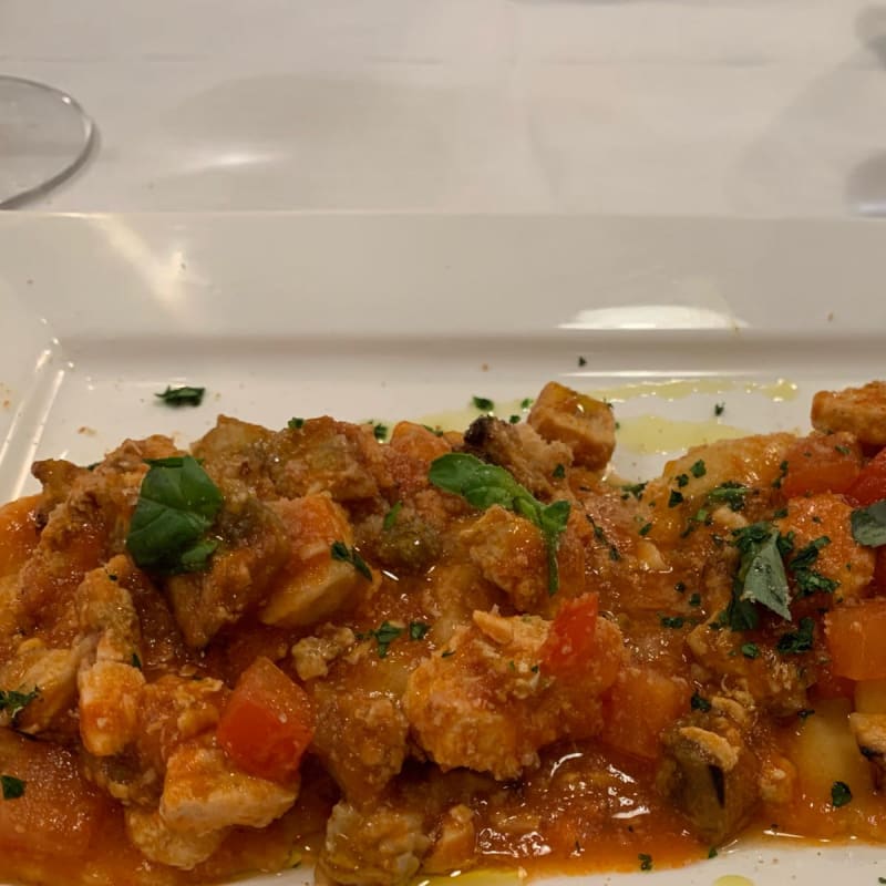 ravioli di branzino au toccu di spada e melanzane  - Osteria San Bastian