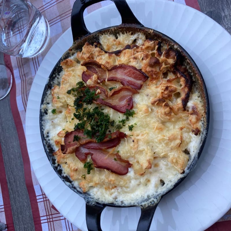 Poêle de spatzele salade verte  - La Ferme du Pape, Eguisheim