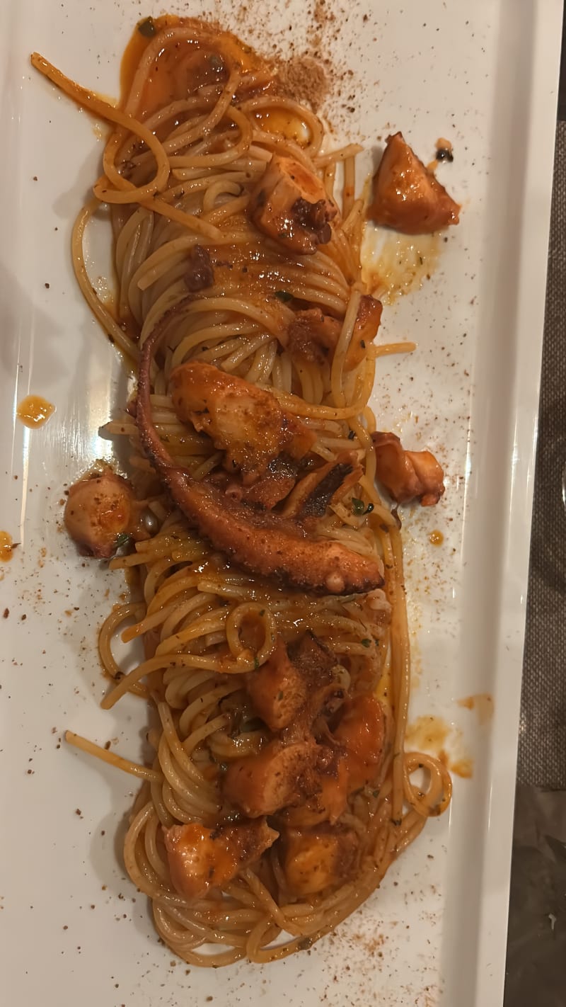 Spaghettone aglio e olio polpo e bottarga - Stazione 38, Rome