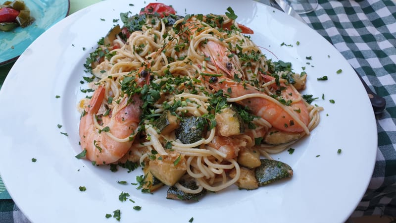 Spaghettis courgettes et crevettes  - Caffe Italia, Nogent-sur-Marne