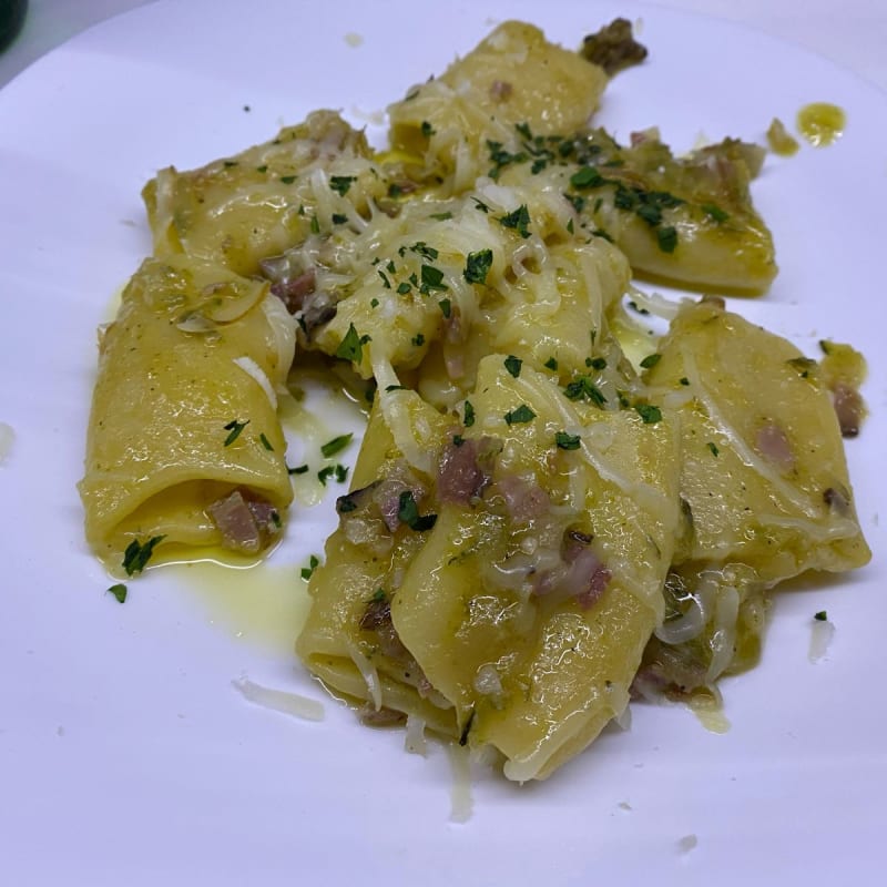 Paccheri pancetta e cacio - Il Falco del Cilento