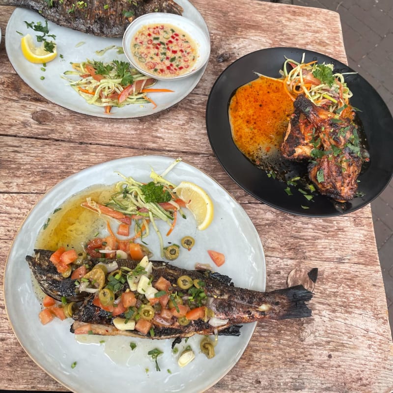 Seabass and chicken  - Charcoal, Delft