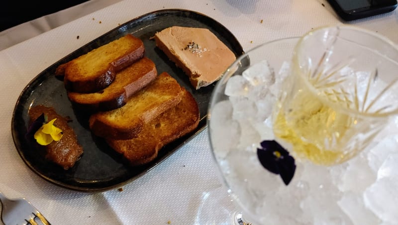 Foie Gras With Side Of Sauterne Served In An Ice Bath - PETRUS, Paris