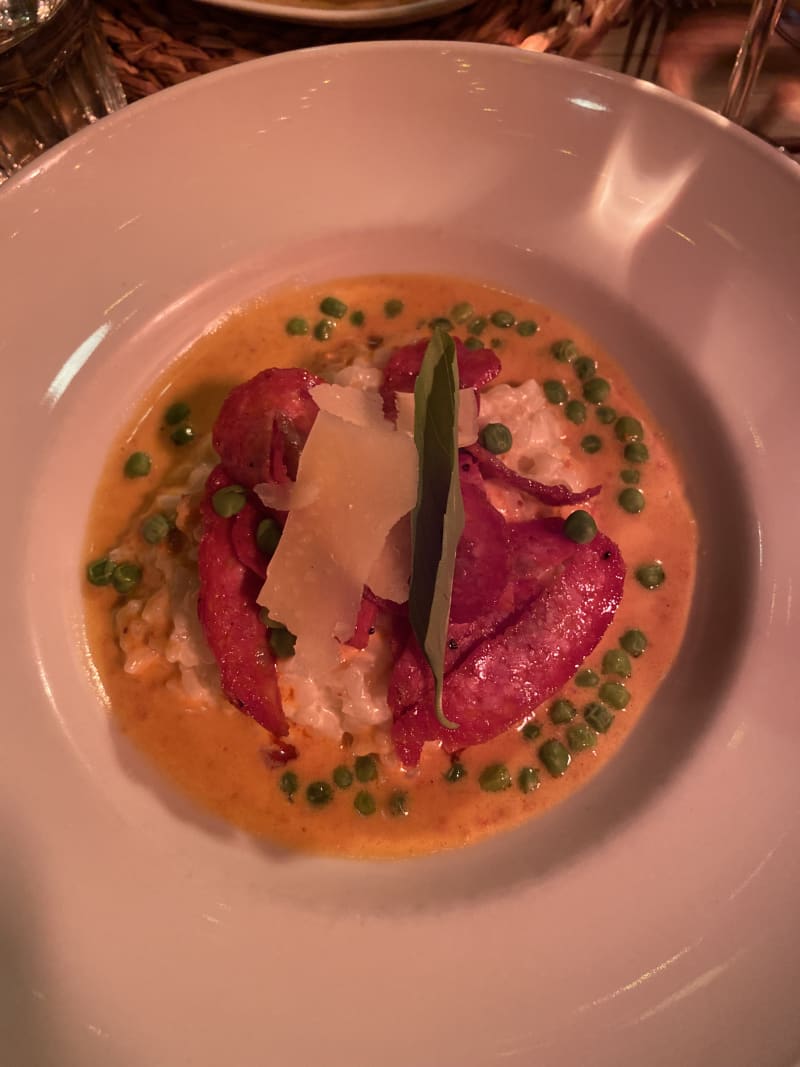 Risotto au salâmes peperoncino, petits pois et menthe fraîche  - L'Atelier - Montreuil, Montreuil