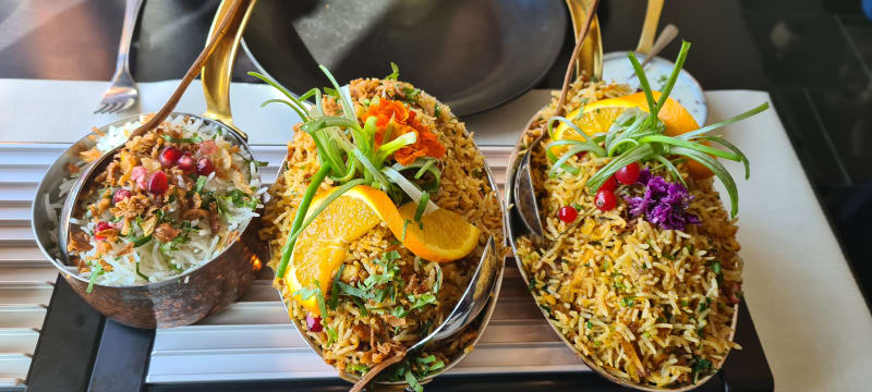 Prawn biryani and chicken biryani  - Indian Bay Dreams, The Hague