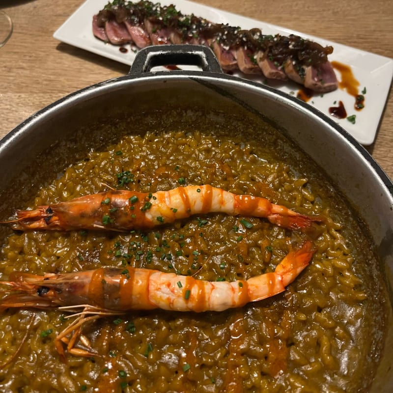 Arròs de gambes i Tataki de tonyina - Antúnez, Barcelona