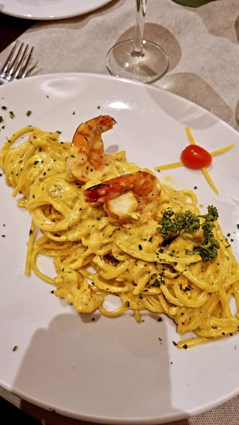 Linguine de Gambas à la crème et au citron - La Siciliana, Enghien-les-Bains