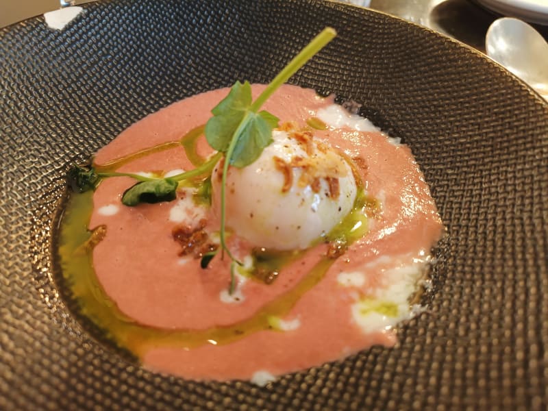 Oeuf parfait, crème de céleri rave, pommes, huile de persil - La Cantine de la Butte, Paris