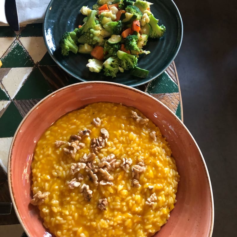 Risotto alla zucca e wok verdure - Soulgreen, Milan