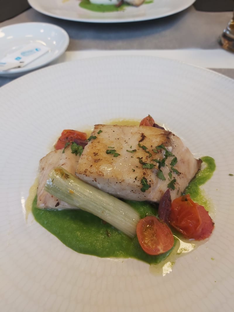 Corvina con calcot - Aula Fòrum - CETT, Barcelona