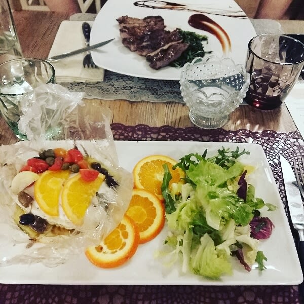 Filetto di orata al cartoccio e Tagliata di suino iberico - Grappasonni dal 1908, Rome