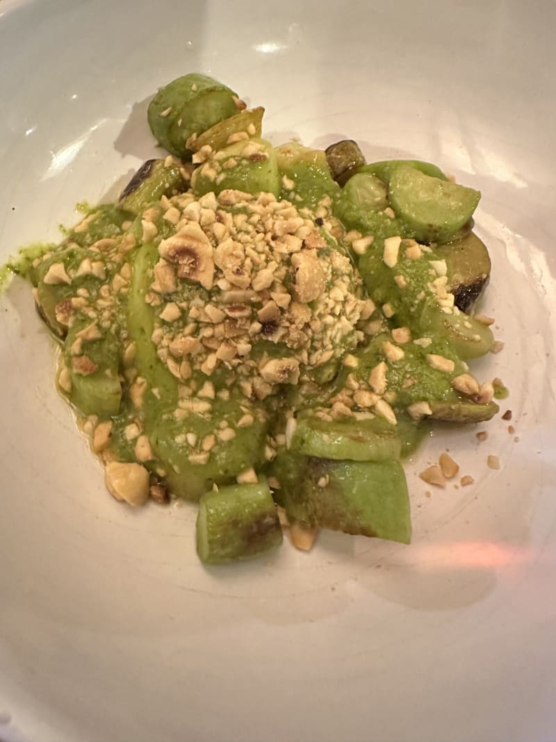 Uovo, pesto di rucola e zucchine trombetta - Locanda del Falco