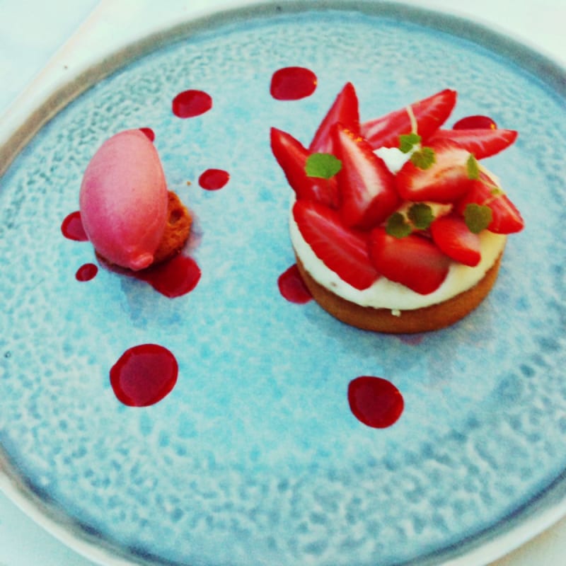 Tartelette à la fraise et son sorbet - Le Jardin Secret, La Wantzenau