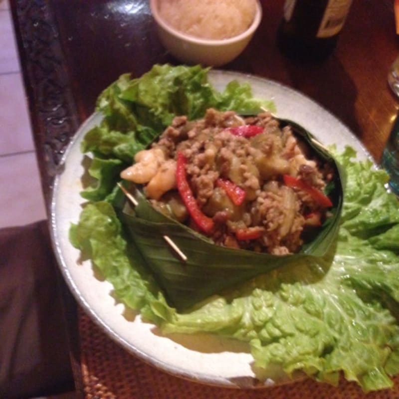 Aubergine sur feuille de bananier - Thai Royal, Paris