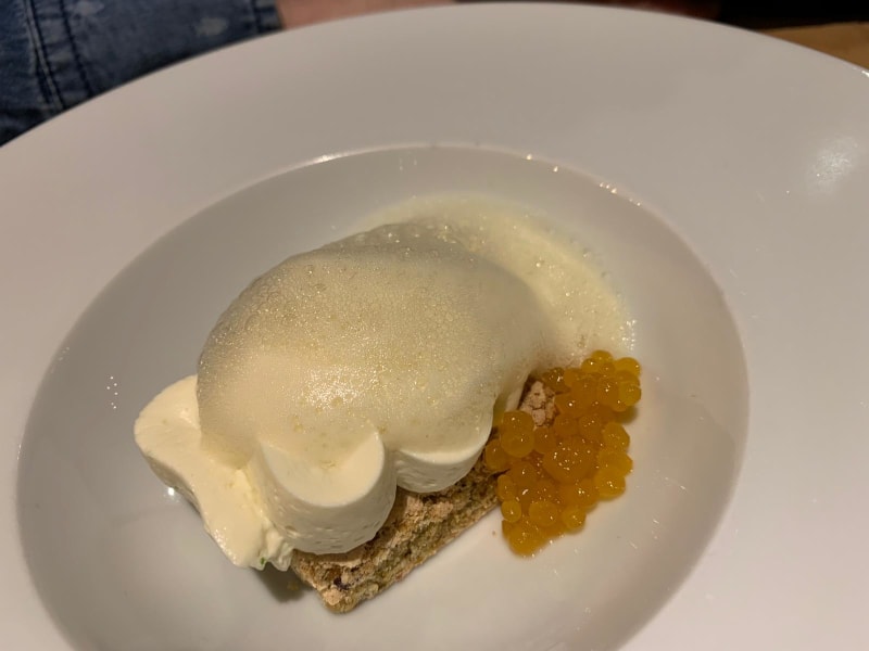 Dacquoise al pistacchio, cioccolato bianco, lime e caviale di passion fruit - Acquasanta, Rome