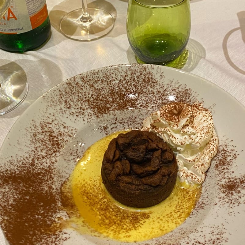 soufflé con cuore di cioccolato e zabaione  - Piccola Osteria Andes, Mantova