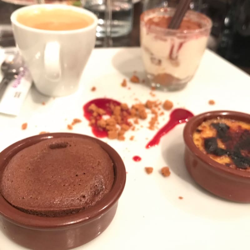 The dessert was quite good (although the sugar was a bit burnt on the creme brûlée) - Le 46, Paris