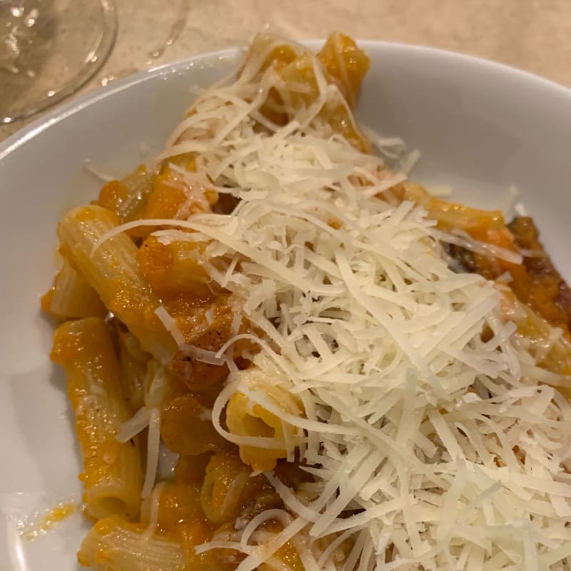 Zucca pancetta e pecorino - Mangiadischi - La Moderna Trattoria, Rome