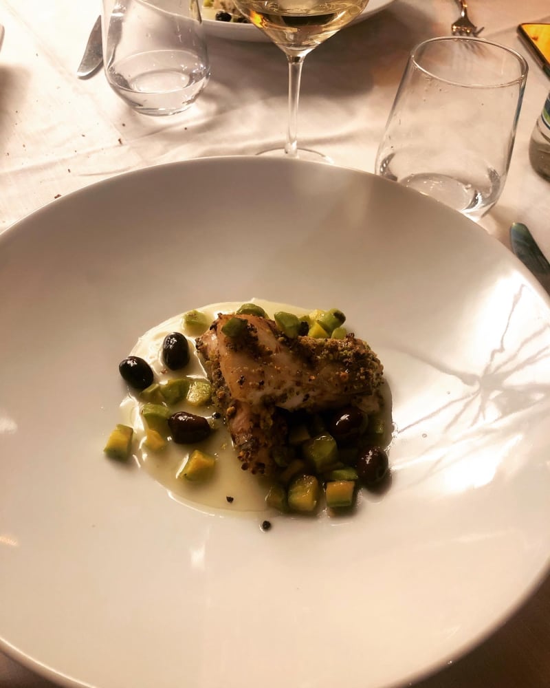 Muffa in crosta di sesamo con verdure e olive taggiasche  - Il Sogno, Finale Ligure