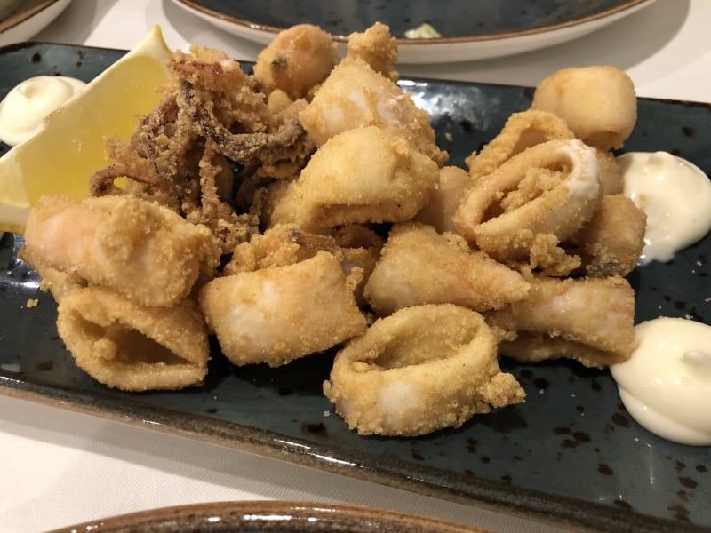 Calamares a la andaluza con mayonesa de lima - Casa Covas, Barcelona