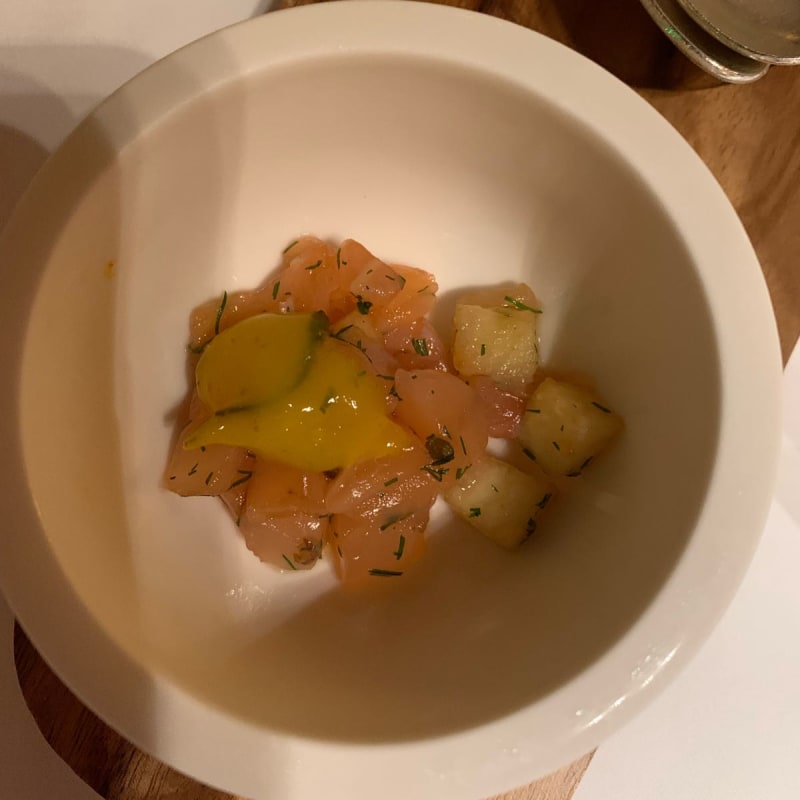 Gravelax de saumon et de mangue en mise en bouche  - Le Caveau de Gail, Obernai