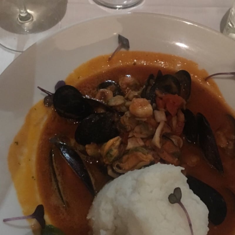 Zuppetta di pesce con torretta di riso - Angelo's bistrot, Milan