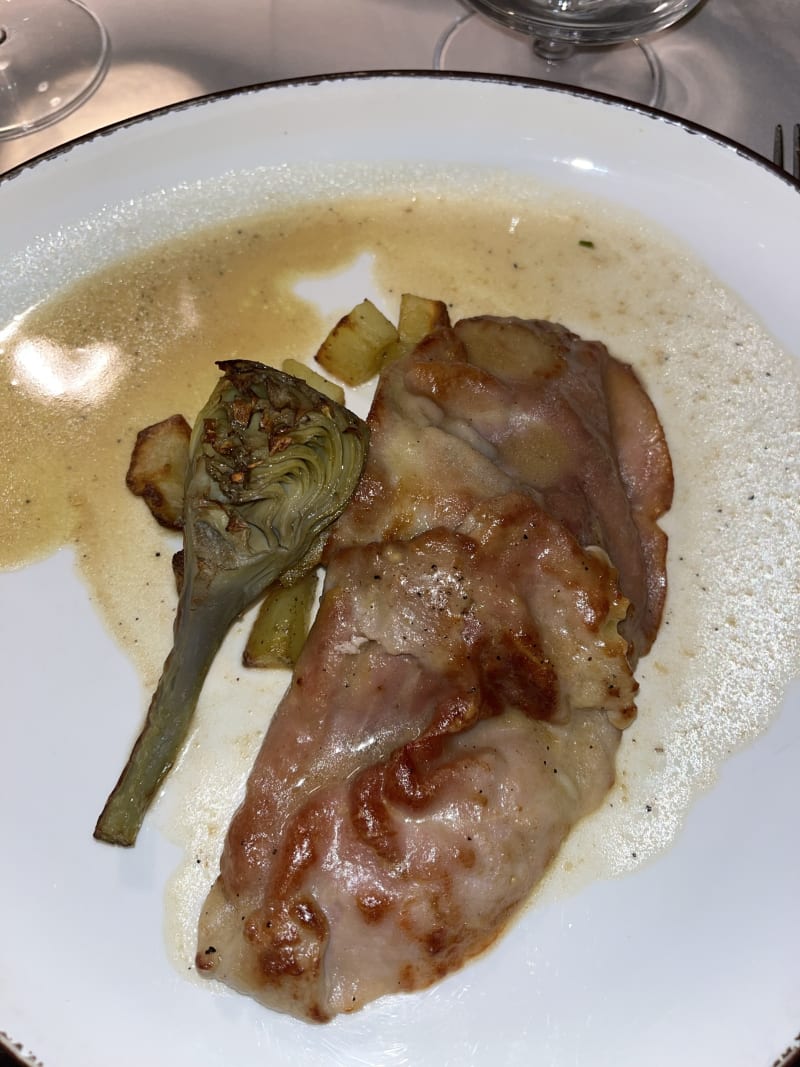 Saltimbocca di vitella alla romana con patate al forno e carciof - Le Terrazze al Colosseo, Rome