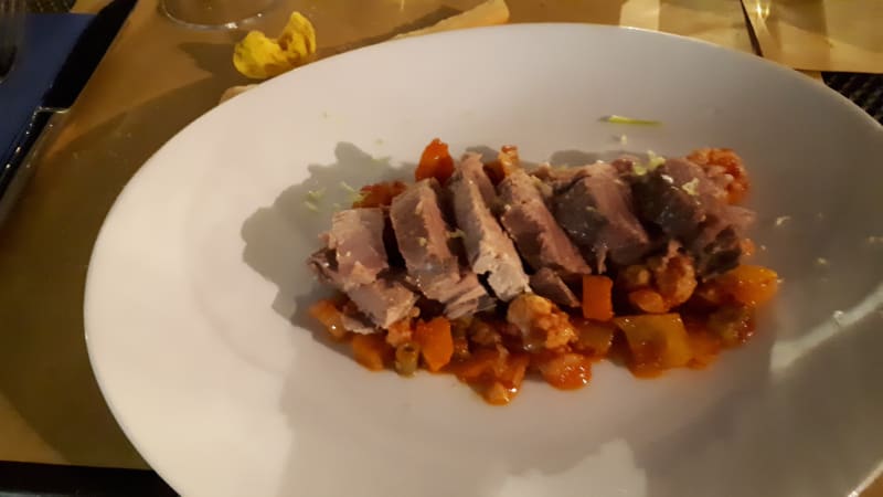 Tonno Scottato Con Giardiniera  - santise' cucina piemontese contemporanea