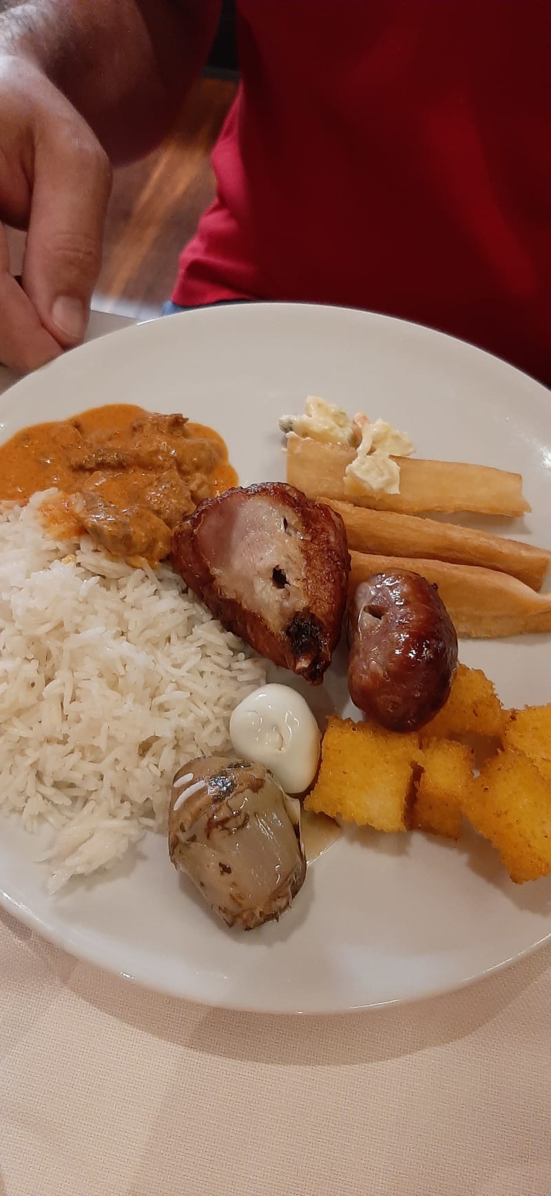 Riso, uova di quaglia, polenta fritta e jucca - Churrascaria Ristorante Porto Alegre Brasiliano di carne, Verona