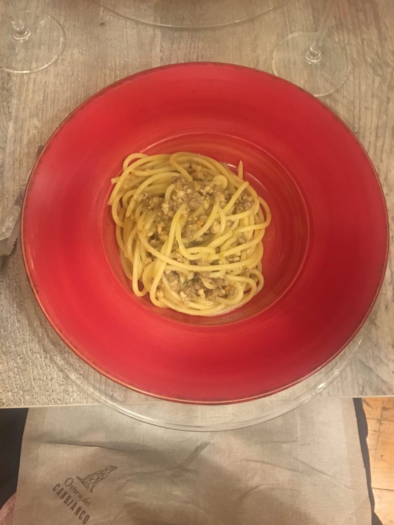 Pici con ragù di pecora - Osteria del Canbianco, Pistoia