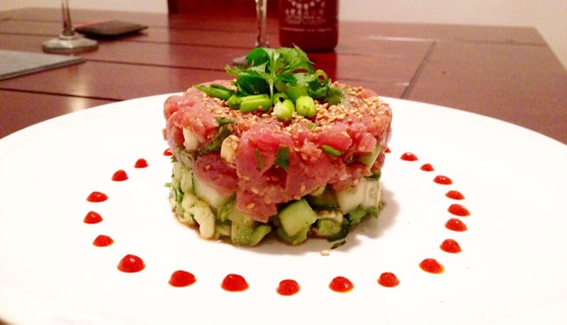 Tartare salmon cucumber, avocado - Restaurant The Vintage (Sushi and More), Lisbon