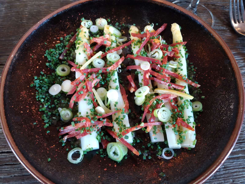 Asperge blanche et chorizo - L'héritage 105 (ex Juvia), Paris