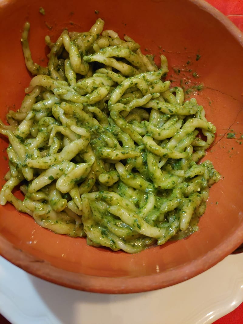 Trofie al pesto - Trattoria Archivolto Mongiardino, Genoa