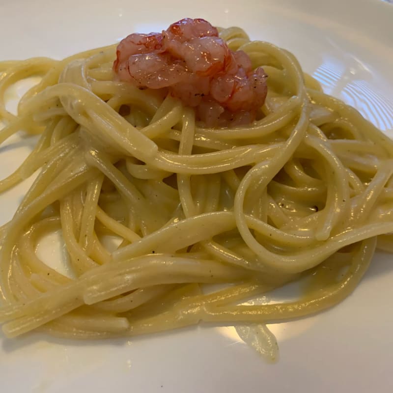 Tagliolini al cacio pepe con gambero rosso crudo - Al Sale Grosso, Milan