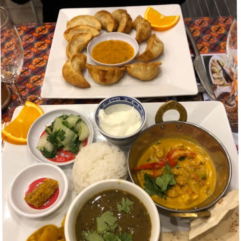 Assiette népalaise et raviolis à la viande frits - Buffet Himalaya, Toulouse