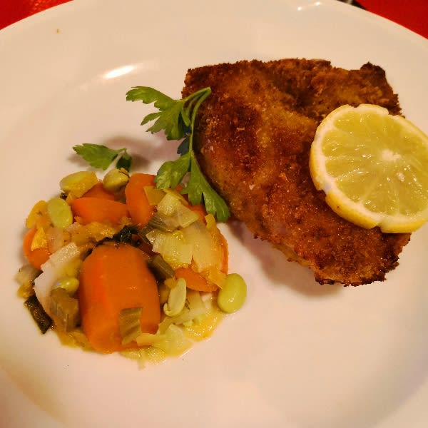 Cordon bleu servit avec des spaetzles - Le Chou'Heim