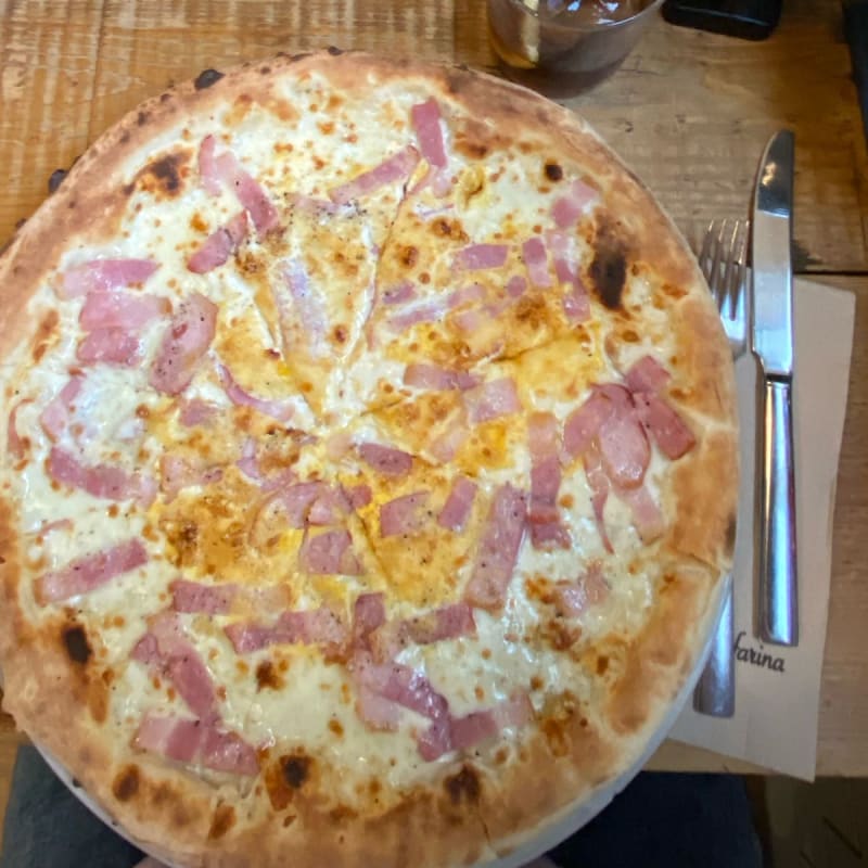 Pizza carbonara - Acqua&Farina, Barcelona