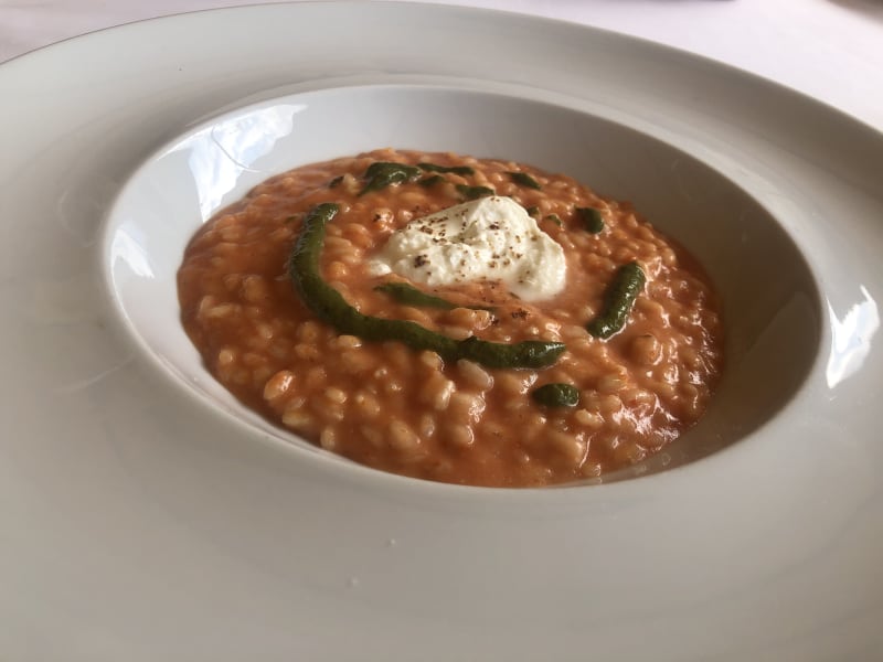 Tomato risotto with burrata cheese - Osteria da Pietro (Castiglione Delle Stiviere), Castiglione Delle Stiviere