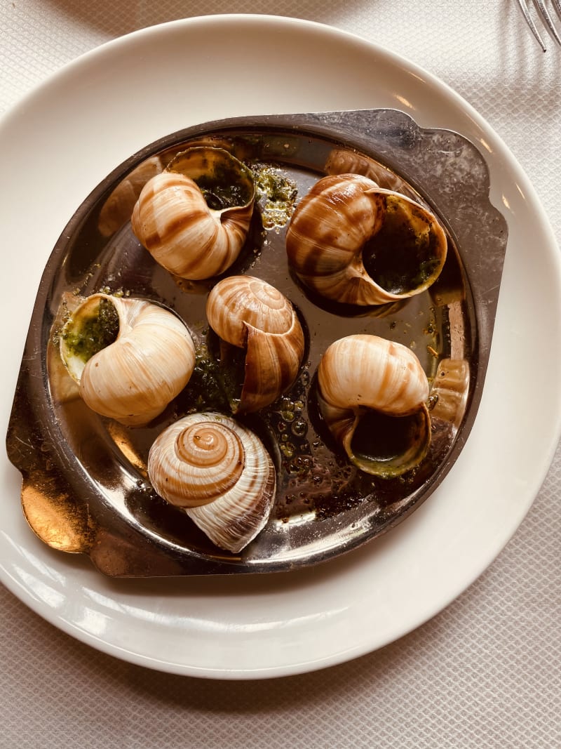 Six organic traditionnal Burgundy snails, garlic butter  - La Mascotte, Paris