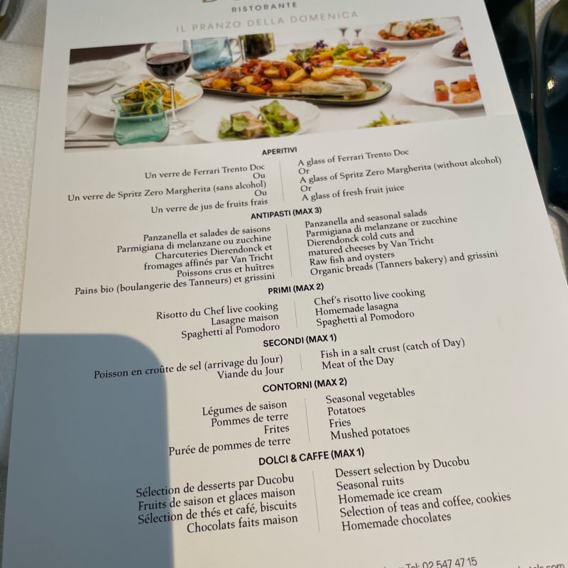 Menu du brunch - BoCConi, Brussels