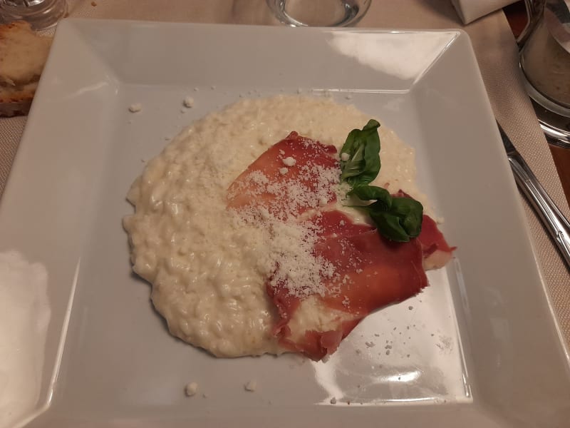 Risotto provola e prosecco avvolto al prosciutto - Alla Rampa di Porta Pia, Rome