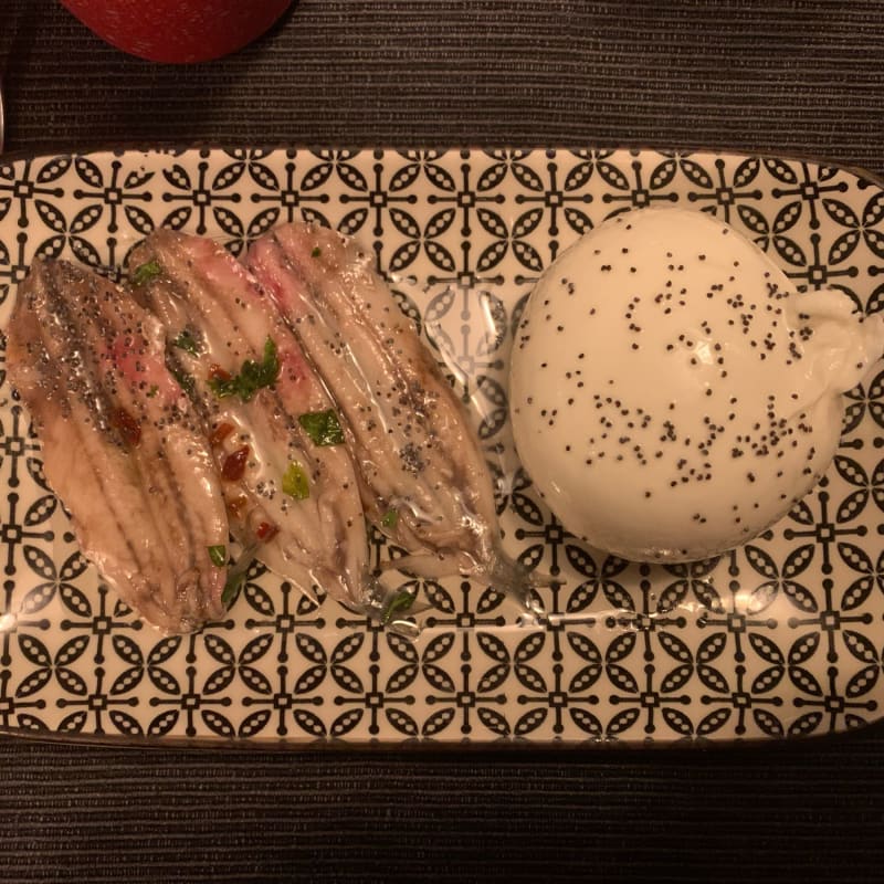 Burrata con tartufo e alici - Le Gole, Rome