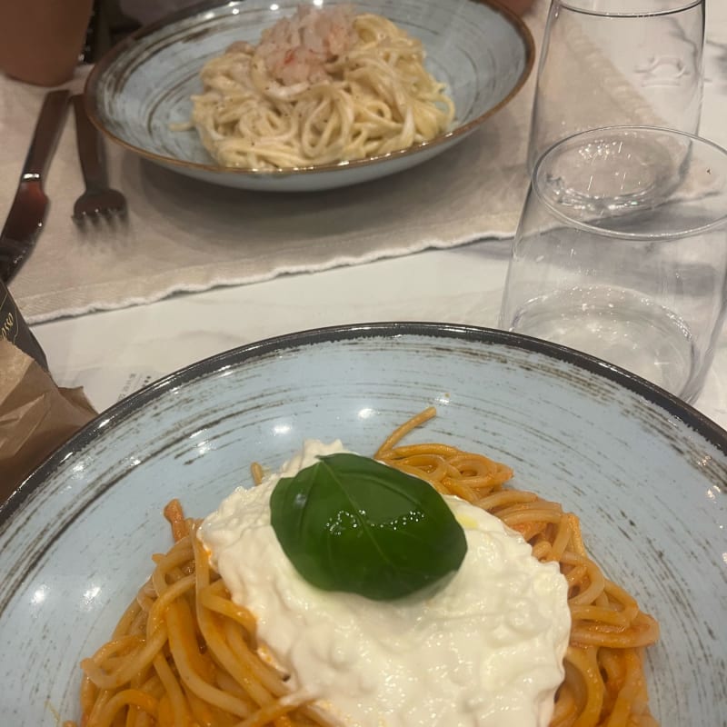 Spaghetti cacio e pepe con tartare di gambero  - Rian Restaurant Cafè