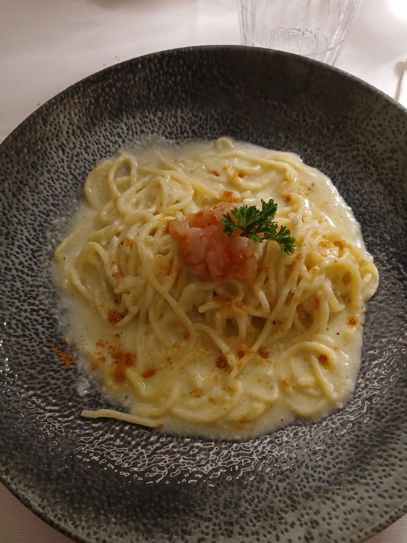 Tagliolini cacio pepe e patate con gambero rosso e limone  - La Bettola Del Gusto, Pompei