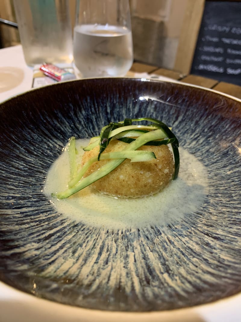 Uovo croccante julienne zucchine e fonduta  - La Cantina Clandestina, Genoa