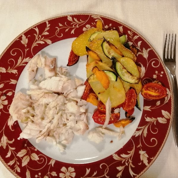 Pesce del giorno (orata) con verdure di stagione al forno - Gran Duca, Livorno