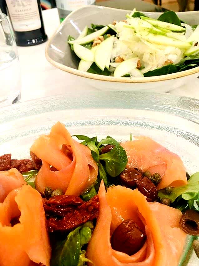 Salmone affumicato con insalata di finocchi e spinaci - Doney Café & Restaurant, Rome