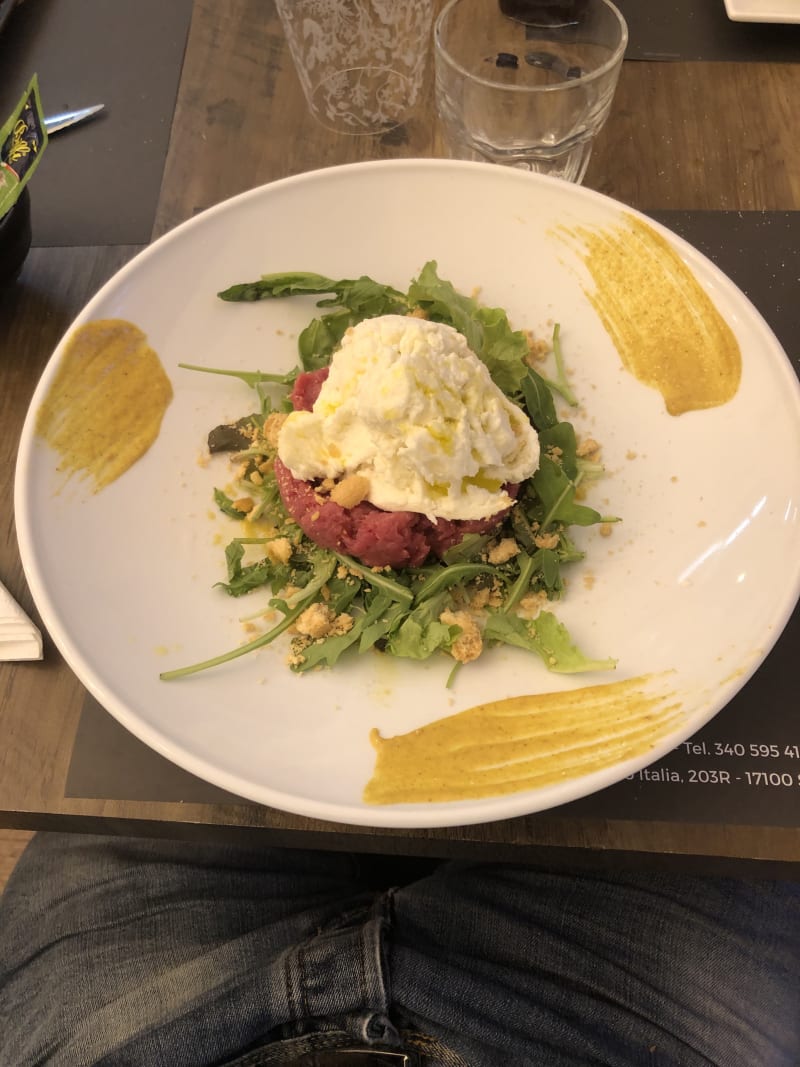 Tartare di fassona con bufala e taralli - Casa del Vino, Savona