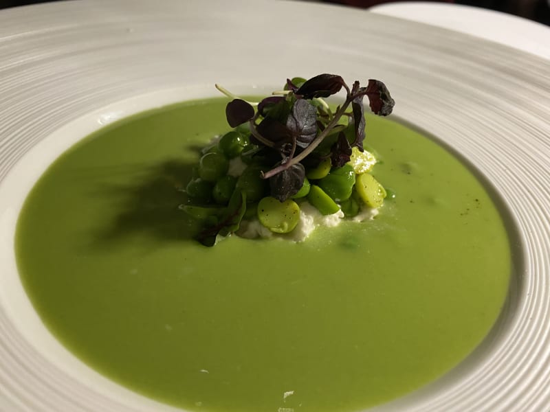 Cold pea soup - Le Grand Café Fauchon, Paris