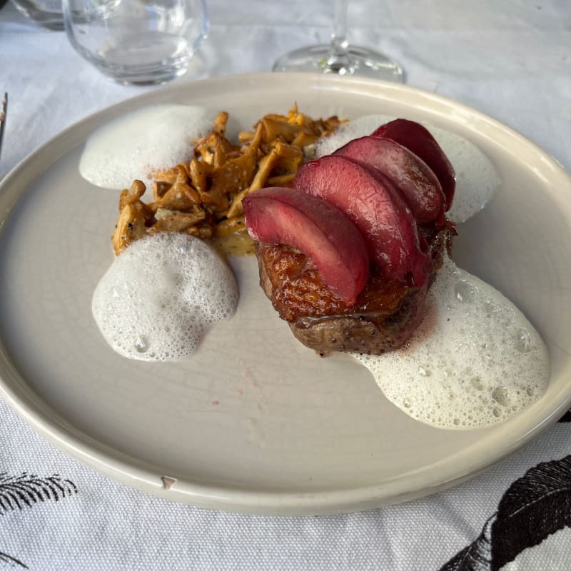 Magret de canard aux pêches de vignes et premières girolles  - Les Vignes Rouges